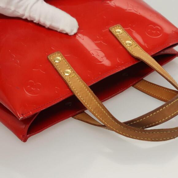 LOUIS VUITTON Monogram Vernis Reade PM Hand Bag Red Rouge M91088 - Picture 7 of 13